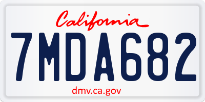 CA license plate 7MDA682