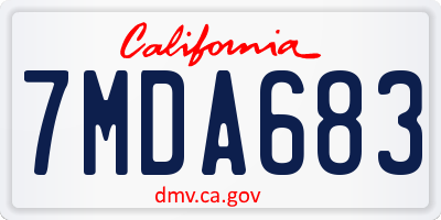CA license plate 7MDA683