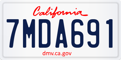 CA license plate 7MDA691