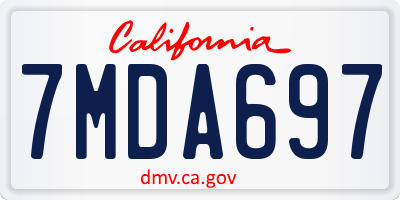 CA license plate 7MDA697