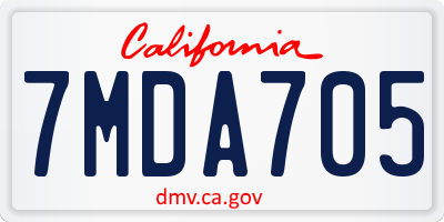CA license plate 7MDA705