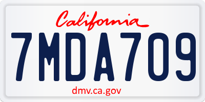 CA license plate 7MDA709