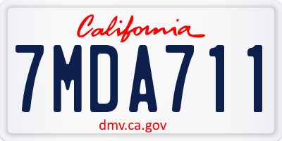 CA license plate 7MDA711