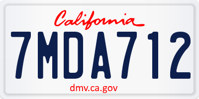 CA license plate 7MDA712