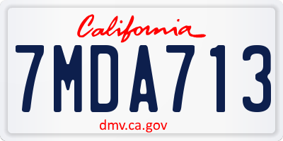 CA license plate 7MDA713