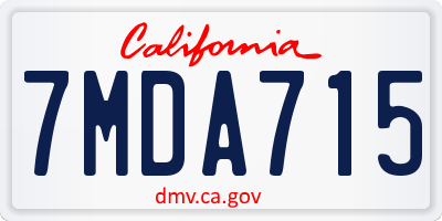CA license plate 7MDA715