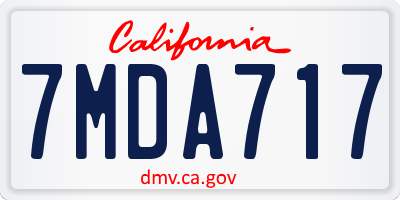 CA license plate 7MDA717