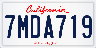 CA license plate 7MDA719