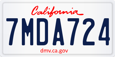 CA license plate 7MDA724