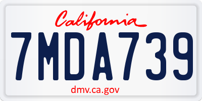 CA license plate 7MDA739