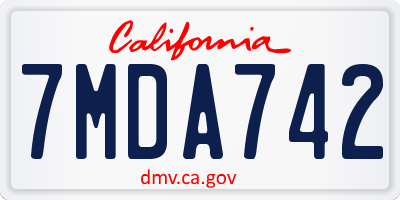 CA license plate 7MDA742