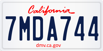 CA license plate 7MDA744