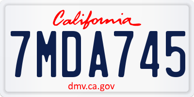 CA license plate 7MDA745