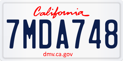 CA license plate 7MDA748