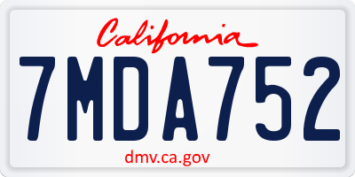 CA license plate 7MDA752