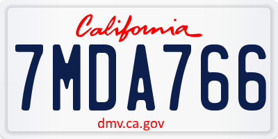 CA license plate 7MDA766