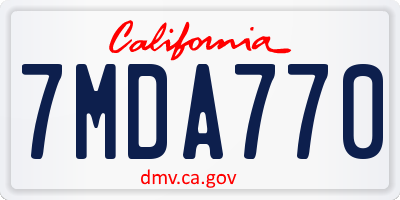 CA license plate 7MDA770