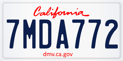 CA license plate 7MDA772