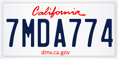 CA license plate 7MDA774
