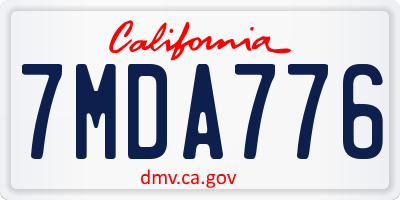 CA license plate 7MDA776