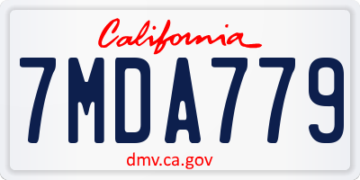 CA license plate 7MDA779