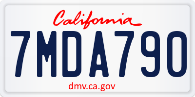 CA license plate 7MDA790