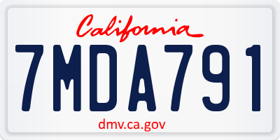 CA license plate 7MDA791