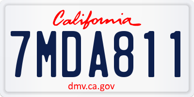 CA license plate 7MDA811