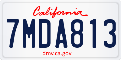 CA license plate 7MDA813