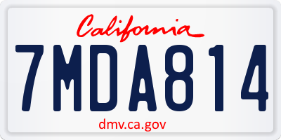 CA license plate 7MDA814