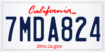 CA license plate 7MDA824