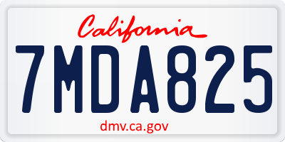 CA license plate 7MDA825