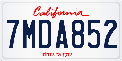 CA license plate 7MDA852