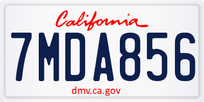 CA license plate 7MDA856