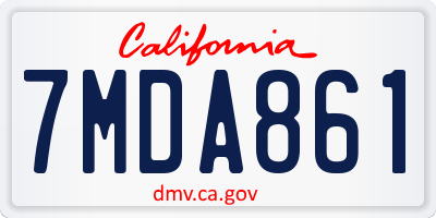 CA license plate 7MDA861