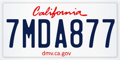 CA license plate 7MDA877