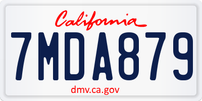 CA license plate 7MDA879