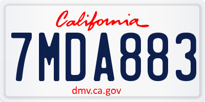 CA license plate 7MDA883