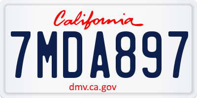 CA license plate 7MDA897