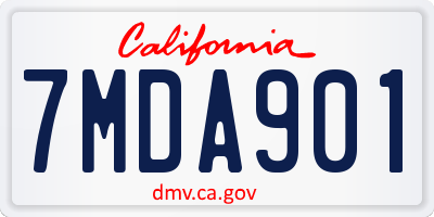 CA license plate 7MDA901
