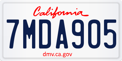 CA license plate 7MDA905