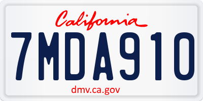 CA license plate 7MDA910