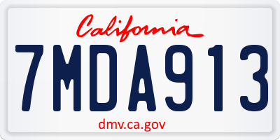 CA license plate 7MDA913