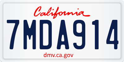 CA license plate 7MDA914