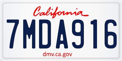 CA license plate 7MDA916
