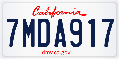 CA license plate 7MDA917