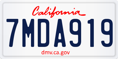 CA license plate 7MDA919