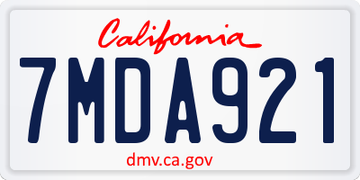 CA license plate 7MDA921