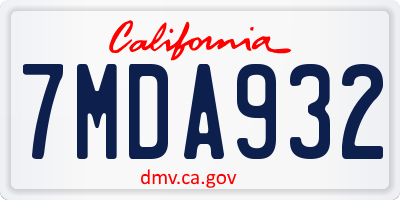 CA license plate 7MDA932
