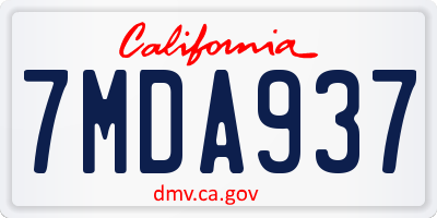 CA license plate 7MDA937